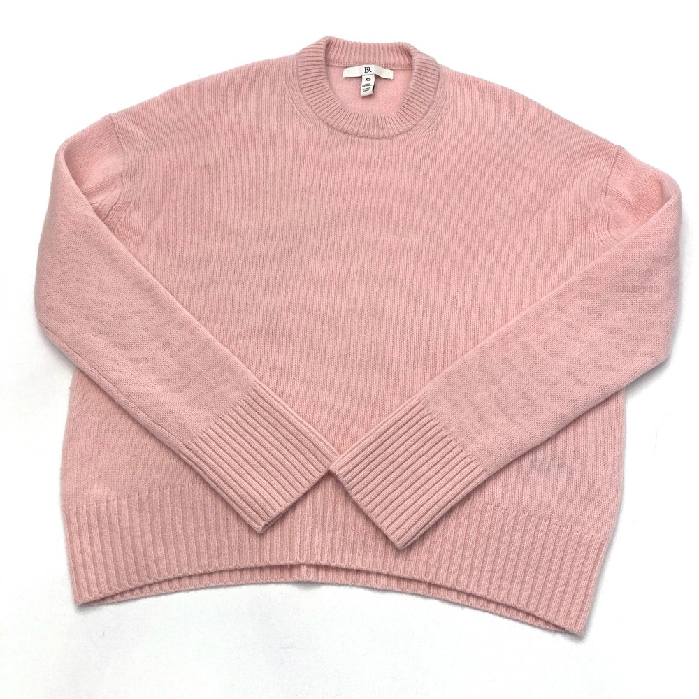 Banana‎ Republic BR 100% Cashmere Sweater Womens XS Pink Crewneck Boxy Heavy